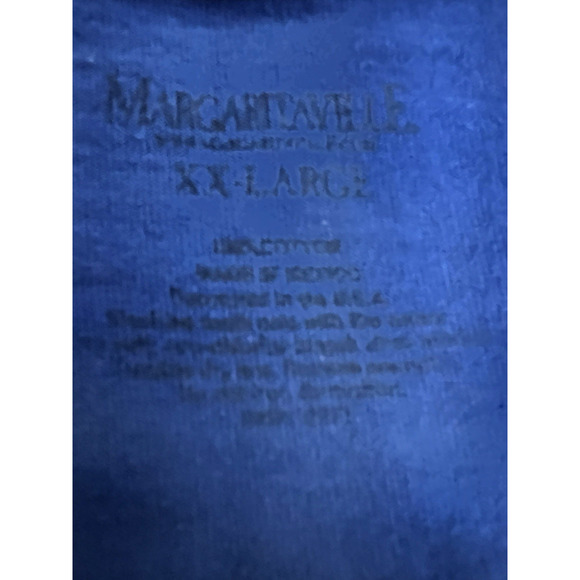 Jimmy Buffett Margaritaville Blue Double Graphic T-Shirt 2XL Stretch Relaxed USA - Picture 6 of 6